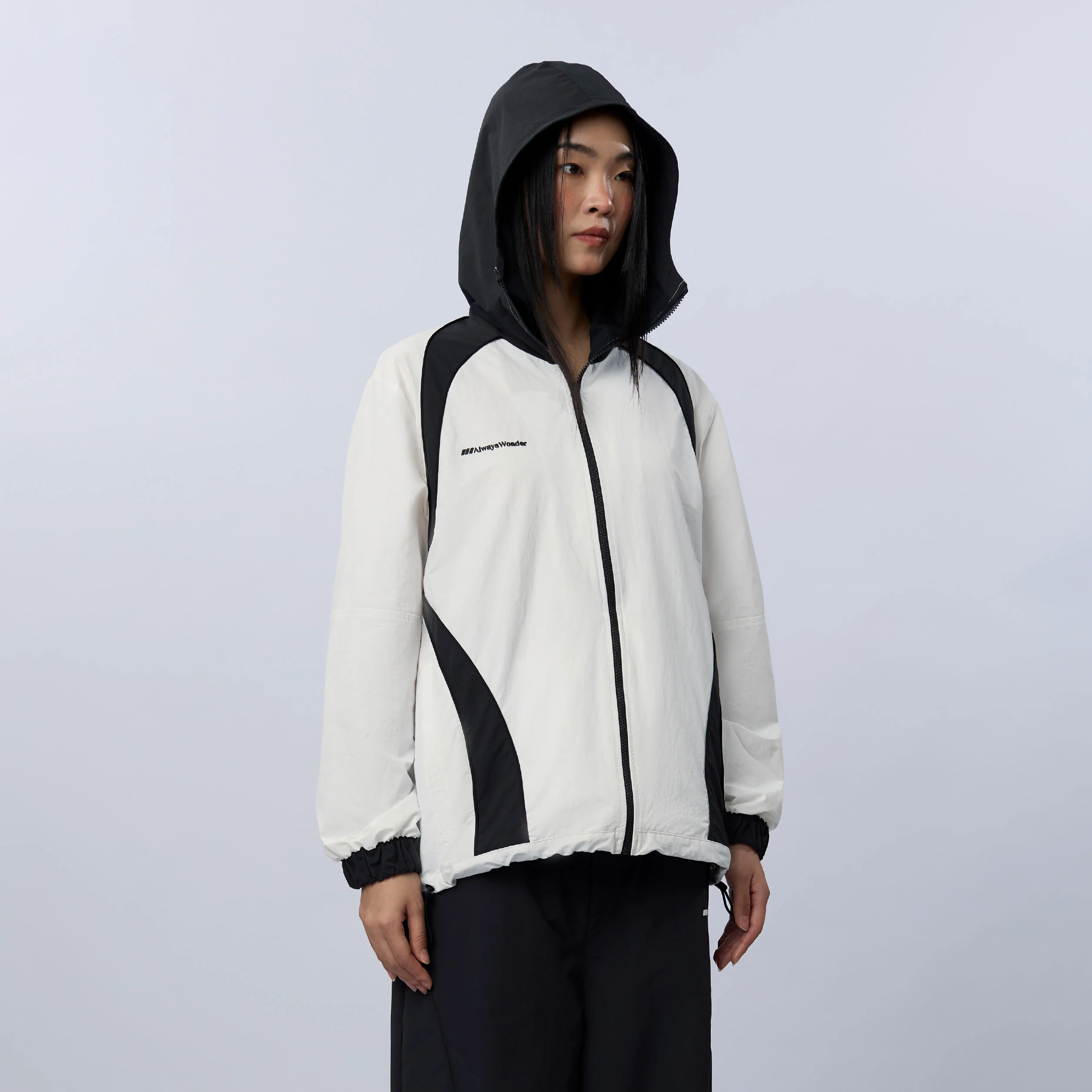 Windbreaker Jacket | Frosty White - Coal Black - Image 4