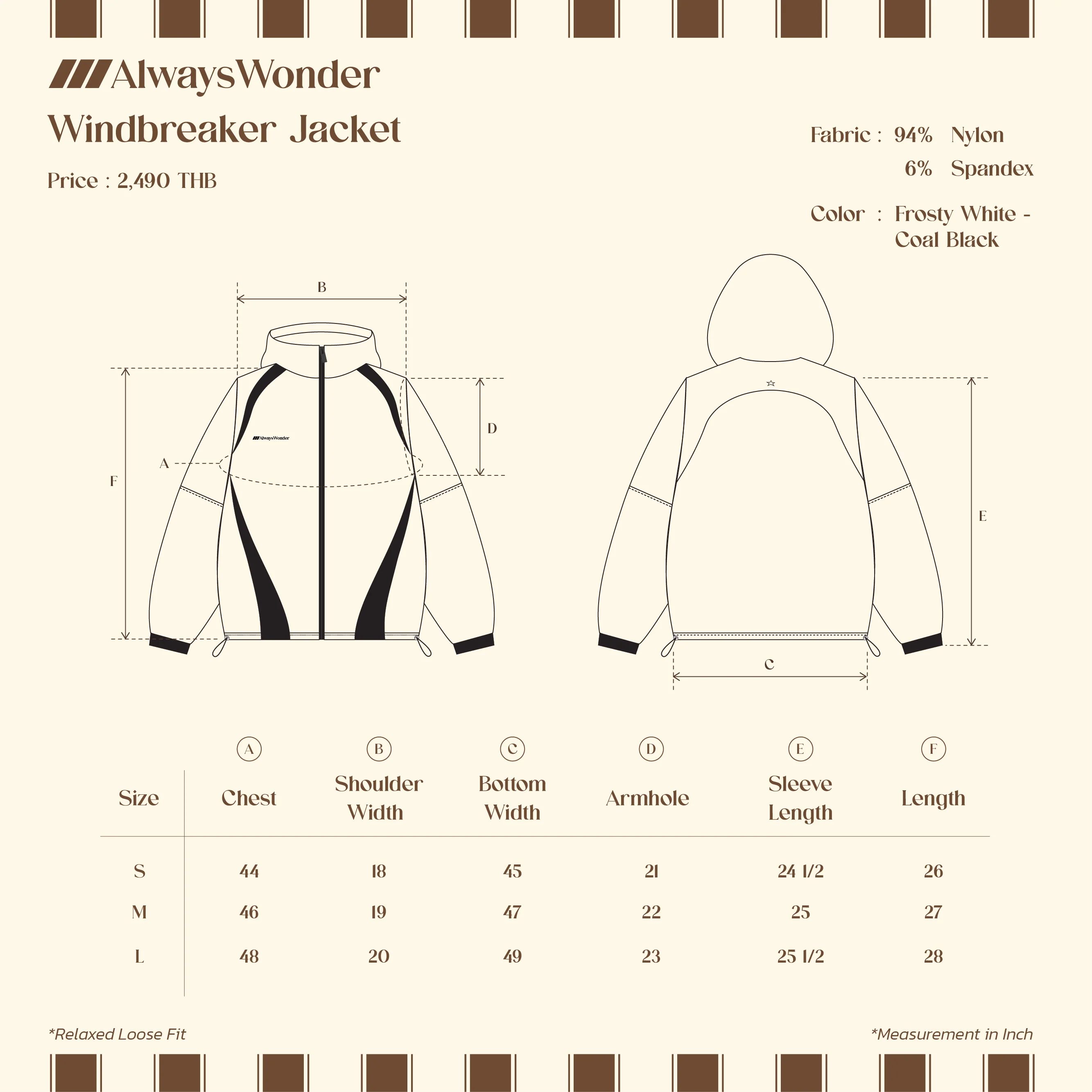 Windbreaker Jacket | Frosty White - Coal Black - Image 7